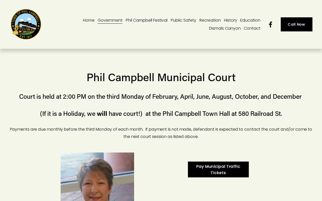 Phil Campbell Municipal Court schedule and payment deadline
